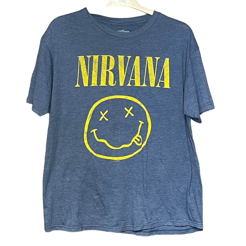 Six Fifty One Nirvana tee tshirt classic smiley fact navy unisex Men’s size XL